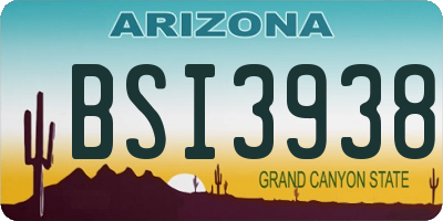 AZ license plate BSI3938