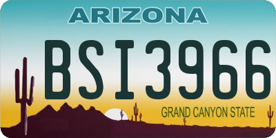 AZ license plate BSI3966