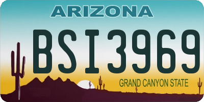 AZ license plate BSI3969