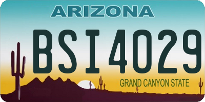 AZ license plate BSI4029