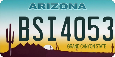 AZ license plate BSI4053