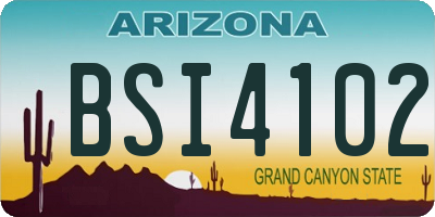 AZ license plate BSI4102