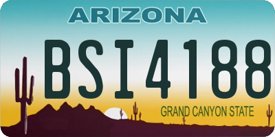 AZ license plate BSI4188
