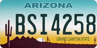 AZ license plate BSI4258