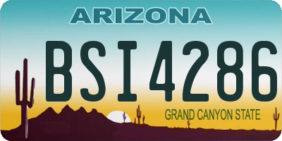 AZ license plate BSI4286