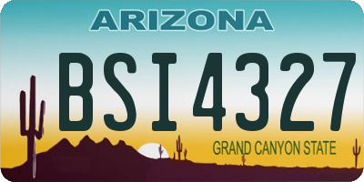 AZ license plate BSI4327