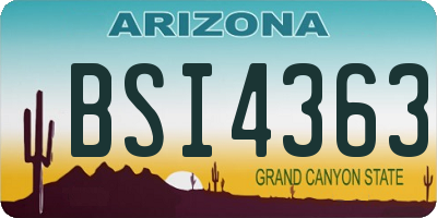 AZ license plate BSI4363