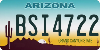 AZ license plate BSI4722