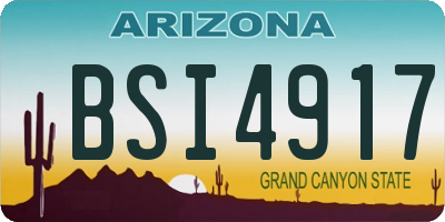 AZ license plate BSI4917