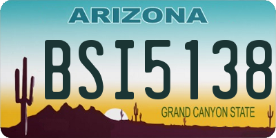 AZ license plate BSI5138