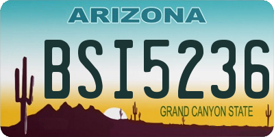 AZ license plate BSI5236