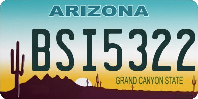 AZ license plate BSI5322