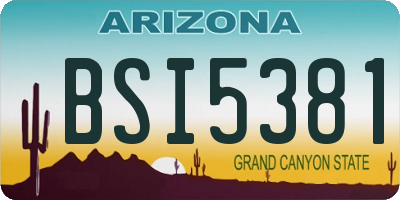 AZ license plate BSI5381