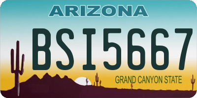 AZ license plate BSI5667