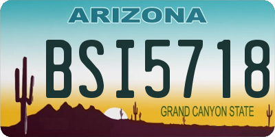 AZ license plate BSI5718