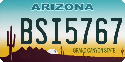 AZ license plate BSI5767