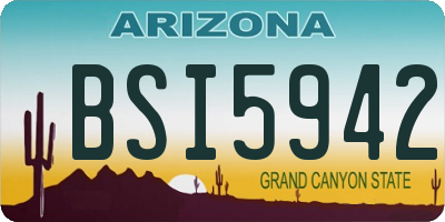 AZ license plate BSI5942