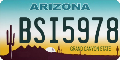 AZ license plate BSI5978