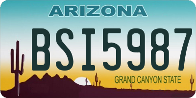 AZ license plate BSI5987