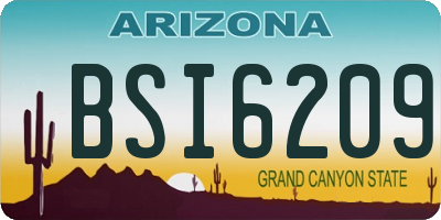 AZ license plate BSI6209
