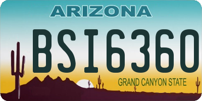 AZ license plate BSI6360