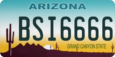 AZ license plate BSI6666