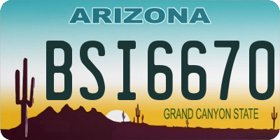 AZ license plate BSI6670