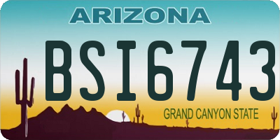 AZ license plate BSI6743