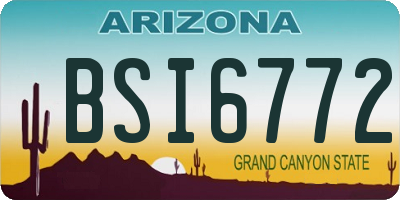 AZ license plate BSI6772