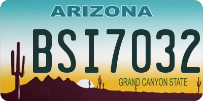 AZ license plate BSI7032