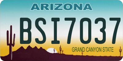 AZ license plate BSI7037