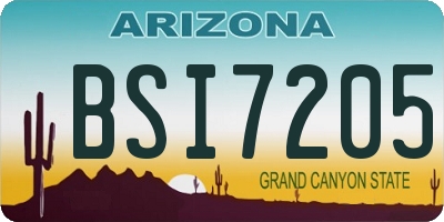 AZ license plate BSI7205