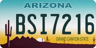 AZ license plate BSI7216