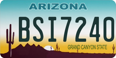 AZ license plate BSI7240