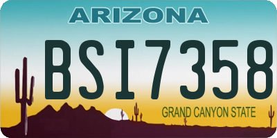 AZ license plate BSI7358