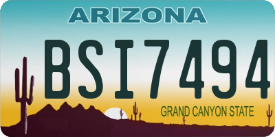 AZ license plate BSI7494