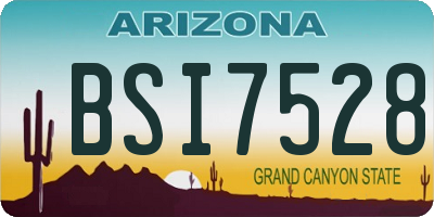 AZ license plate BSI7528