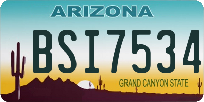 AZ license plate BSI7534