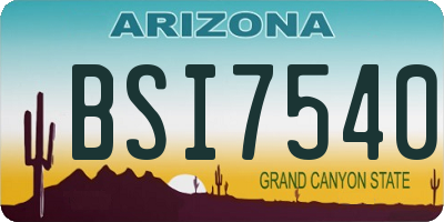 AZ license plate BSI7540