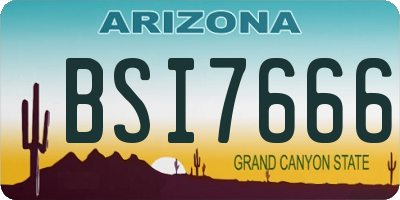 AZ license plate BSI7666