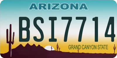 AZ license plate BSI7714