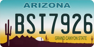 AZ license plate BSI7926