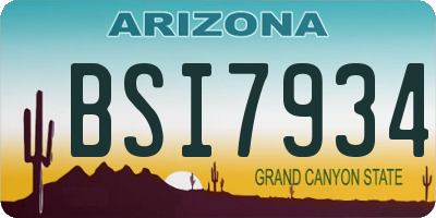 AZ license plate BSI7934