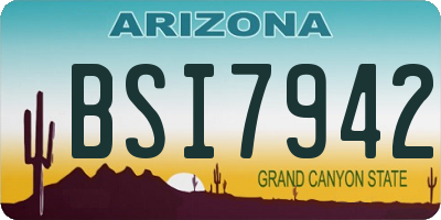 AZ license plate BSI7942