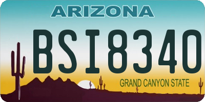 AZ license plate BSI8340