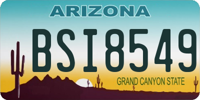 AZ license plate BSI8549