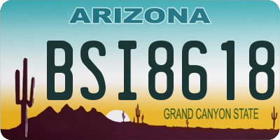 AZ license plate BSI8618