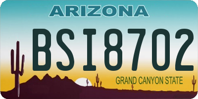 AZ license plate BSI8702
