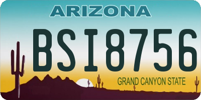 AZ license plate BSI8756