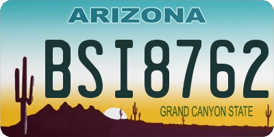 AZ license plate BSI8762